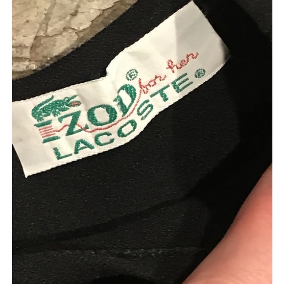 Izod LEOTARD BLACK blue Lacoste ALLIGATOR Logo,  GIRLS Average Dance Ballet VTG - Picture 2 of 10